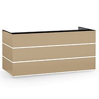 Pearl Modern Design Cappuccino Acrylux Reception Desk with Black Glass Counter Top W2400xD1050xH1120