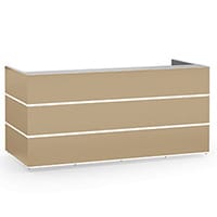 Pearl Modern Design Cappuccino Acrylux Reception Desk with Silver Glass Counter Top W2400xD1050xH1120