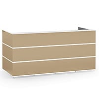 Pearl Modern Design Cappuccino Acrylux Reception Desk with White Glass Counter Top W2400xD1050xH1120