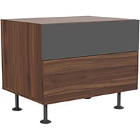 Soreno 2 Drawer Pedestal American Walnut with Black Grey Drawers