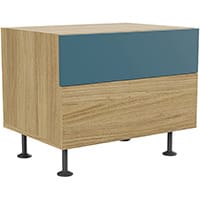 Soreno 2 Drawer Pedestal Natural Oak with Azure Blue Drawers