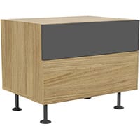 Soreno 2 Drawer Pedestal Natural Oak with Black Grey Drawers