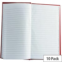 Whitebox A5 Indexed Ruled Manuscript Book Pack Of 10 - Ideal For Use In Any Office, Reception, Home, School, College & More. Alphabetized For Ease Of Use.