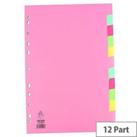A4 Manilla Subject Divider 12-Part Multi-Colour WX01515