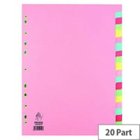 A4 Manilla Subject Divider 20-Part Multi-Colour WX01517