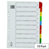A4 Mylar Subject Divider 10-Part Multi-Colour WX01526