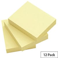 Yellow Note Repositionable Pad 40x50mm WX10500