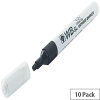 Whiteboard Marker Chisel Tip Black 10 Pack WX26035