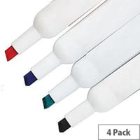 Whiteboard Marker Chisel Tip Assorted Pack of 4 WX26038