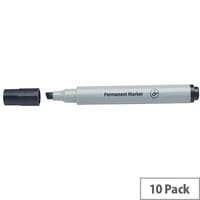 Permanent Marker Chisel Tip Black Pack 10