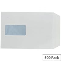 Envelopes C5 Window 90gsm White Self-Seal Pack of 500 Boxed WX3406
