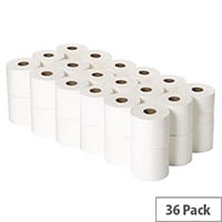 Toilet Roll Pack of 36 White Dispenser Refills 320 Sheets Toilet Paper Rolls WX43093