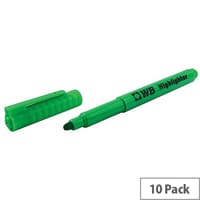 Slimline Highlighter Pens Green Pack 10 WX93202
