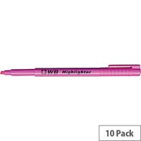 Slimline Highlighter Pens Pink Pack 10 WX93204