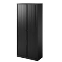 Bisley Essentials - Double Side Opening Tambour - Supplied Empty – H1970xW1000xD470mm - Black, Variety of Shelves & Suspension Filing Roll Out Frames Available