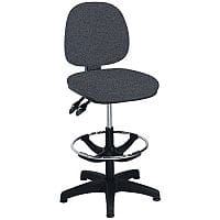 Draughtsman Chair with Adjustable Footrest Charcoal