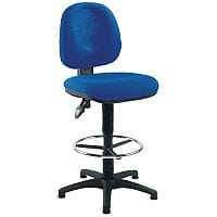 Draughtsmans Chair with Fixed Footrest Blue