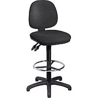 Draughtsmans Chair with Fixed Footrest Charcoal