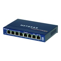 NETGEAR GS108 Network Switch - 8 Port Gigabit Switch - Fast Ethernet Unmanaged, 16 Gbit/s - 8 x 10/100/1000 - Led Indicator, Plug And Play Technology - Desktop Ethernet Switch - GS108UK