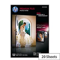 HP Premium Plus Photo Paper Glossy A4 (210 x 297 mm) 300 g/m² 20 Sheet(s) Photo Paper