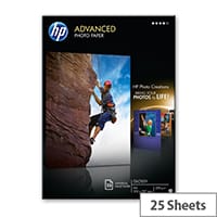 HP Advanced Glossy Photo Paper A4 (210 x 297mm) 250gsm Inkjet Pack of 25 Sheets