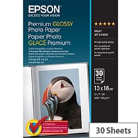 Epson Premium Glossy Photo Paper - Glossy - 130 x 180 mm - 255 g/m² - 30 sheet(s) photo paper - for EcoTank ET-16500; Expression Home HD XP-15000; Expression Premium XP-540, 6000, 6005, 900