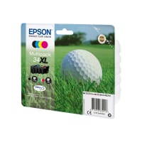Epson Golf Ball 34XL Ink Cartridges - 4 Colour DURABrite Ultra Ink - Black, Cyan, Magenta and Yellow High Yield Cartridge