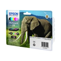 Epson 24 Multipack - 6-pack - 29.1 ml - black, yellow, cyan, magenta, light magenta, light cyan - original - blister - ink cartridge - for Expression Photo XP-55, XP-750, XP-760, XP-850, XP-860, XP-950, XP-960 - Epson Elephant