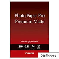 Canon Pro Premium PM-101 Photo Paper Smooth Matte 310 micron A4 (210 x 297 mm) 210 g/m² 20 sheet(s) Photo Paper Pixma Compatible