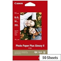 Canon Photo Paper Plus Glossy II PP-201 Glossy 100 x 150 mm 260 g/m² 50 Sheet(s) Photo Paper Pixma Compatible
