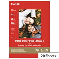 Canon Photo Paper Plus Glossy II PP-201 Glossy A4 (210 x 297 mm) 275 g/m² 20 Sheet(s) Photo Paper