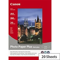 Canon Photo Paper Plus SG-201 Semi-glossy A4 (210 x 297 mm) 260 g/m² 20 Sheet(s) Photo Paper