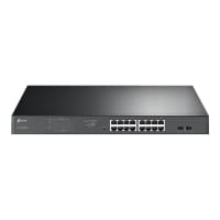 TP-Link JetStream TL-SG1218MPE - Switch - smart - 16 x 10/100/1000 (PoE+) + 2 x Gigabit SFP - rack-mountable - PoE+ (192 W) - AC 100 - 240 V