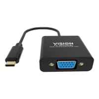 VISION - Video interface converter - VGA / USB - USB-C (M) to HD-15 (VGA) (F) - black - 1080p support