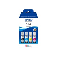 Epson EcoTank 104 - 4-pack - black, yellow, cyan, magenta - original - ink refill - for EcoTank ET-2710, ET-2711