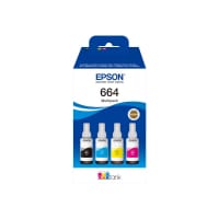 Epson EcoTank 664 - 4-pack - black, yellow, cyan, magenta - original - ink refill - for Epson L380, L395, L495; EcoTank ET-2650, L1455, L656; EcoTank ITS L3050, L3060, L3070