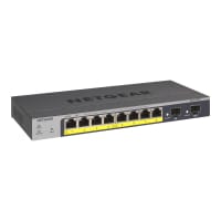 NETGEAR Pro GS110TPv3 - Switch - smart - 8 x 10/100/1000 (PoE) + 2 x SFP - desktop, wall-mountable - PoE+ (55 W) - DC power