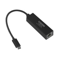 Vision TC-USBCETH/BL - Network adapter - USB-C 3.1 - Gigabit Ethernet x 1 - black