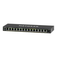 NETGEAR Plus GS316EPP - Switch - Managed - 15 x 10/100/1000 (PoE+) + 1 x SFP - desktop, wall-mountable - PoE+ (231 W)
