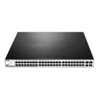 D-Link Web Smart DGS-1210-52MP - Switch - Managed - 8 x 10/100/1000 (PoE+) + 40 x 10/100/1000 (PoE) + 4 x SFP - desktop, rack-mountable - PoE+ (370 W)