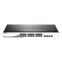 D-Link Web Smart DGS-1210-24P - Switch - Managed - 24 x 10/100/1000 (PoE) + 4 x combo Gigabit Ethernet/Gigabit SFP - desktop, rack-mountable - PoE (193 W)