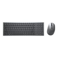 Dell Wireless Keyboard and Mouse KM7120W - Keyboard and mouse set - wireless - 2.4 GHz, Bluetooth 5.0 - UK - titan grey - for Latitude 3310 2-in-1; Precision Mobile Workstation 5750, 7750; XPS 15 9510