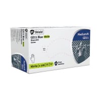 Shield Pack of 100 PowderFree Nitrile Micro Textured Disposable Gloves Medium Blue GD21 Medium
