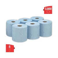 Wypall Pack of 6 L10 Wiper Roll Control Centrefeed Blue 7407