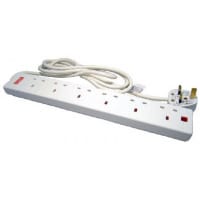 Cables Direct RB-02M06SPD power extension 2 m 6 AC outlet(s) Indoor White