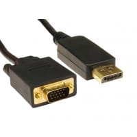 Cables Direct DisplayPort - VGA, 1m VGA (D-Sub) Black