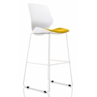 Florence White Frame High Stool in Senna Yellow