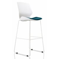 Florence White Frame High Stool in Maringa Teal
