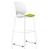 Florence White Frame High Stool in Myrrh Green
