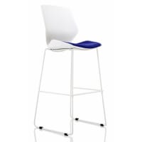 Florence White Frame High Stool in Stevia Blue